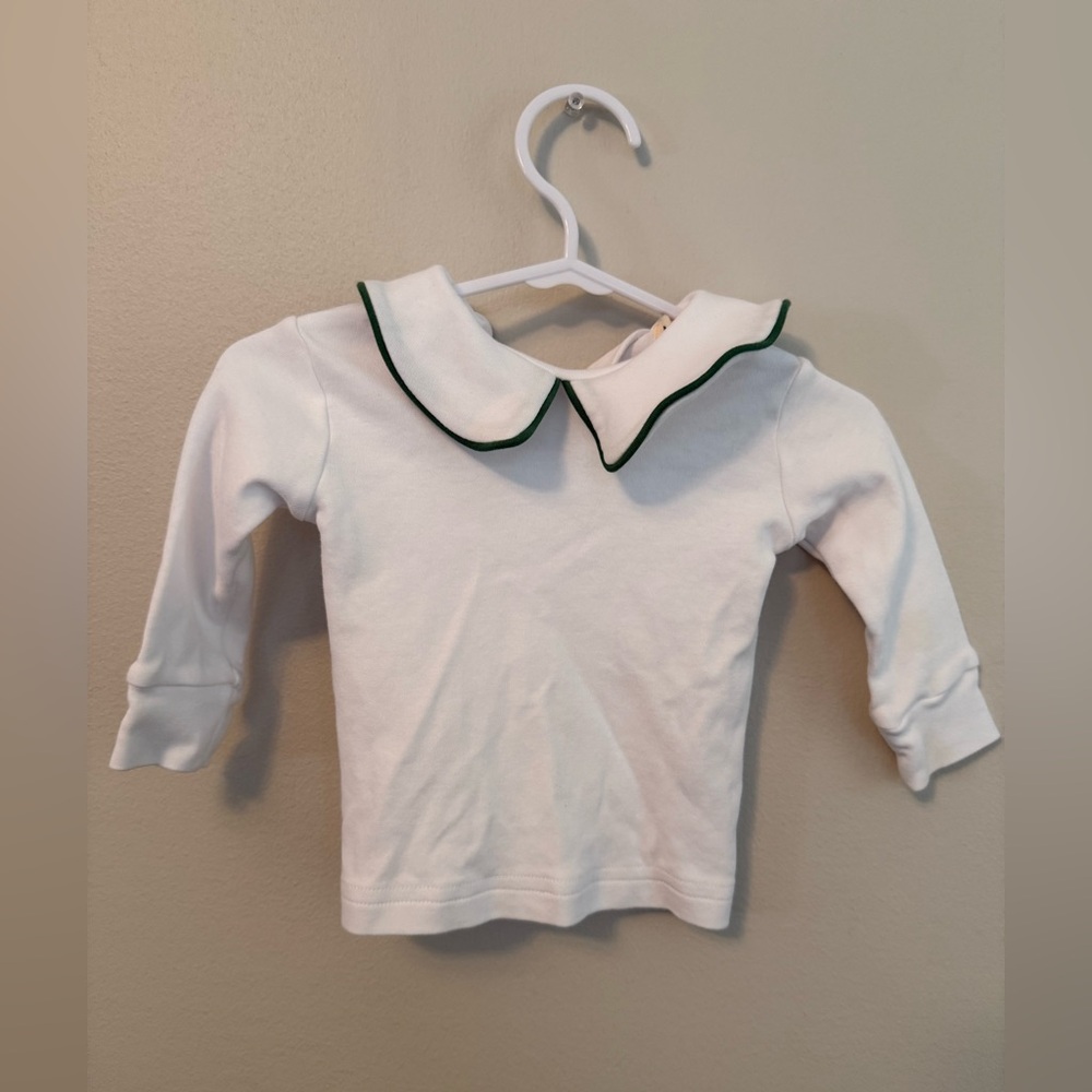 Baby Luigi White Long Sleeve Kids Shirt with Green Trim